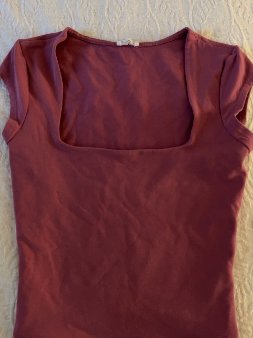 Garage Squareneck Cap Sleeve Tank Top in Mauve